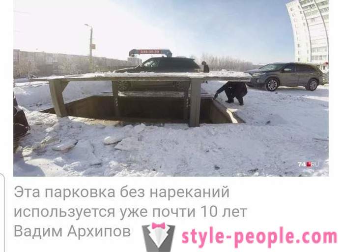Síť narušený obraz z Čeljabinsku s podzemními garážemi