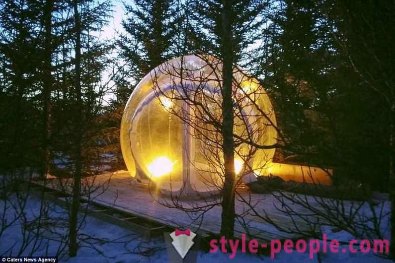 Hotel se vzduchové bubliny na Islandu