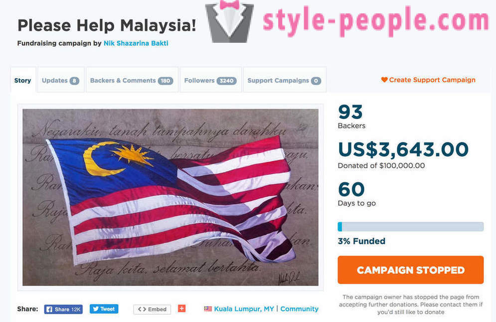 Obyvatelé Malajsie se rozhodli věnovat dluh