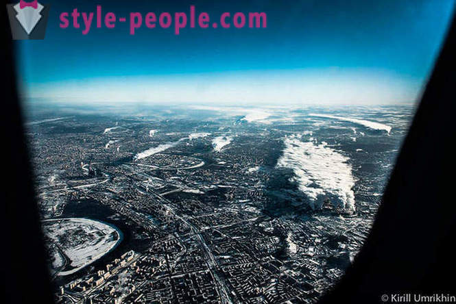 Winter Moscow pohled z ptačí perspektivy