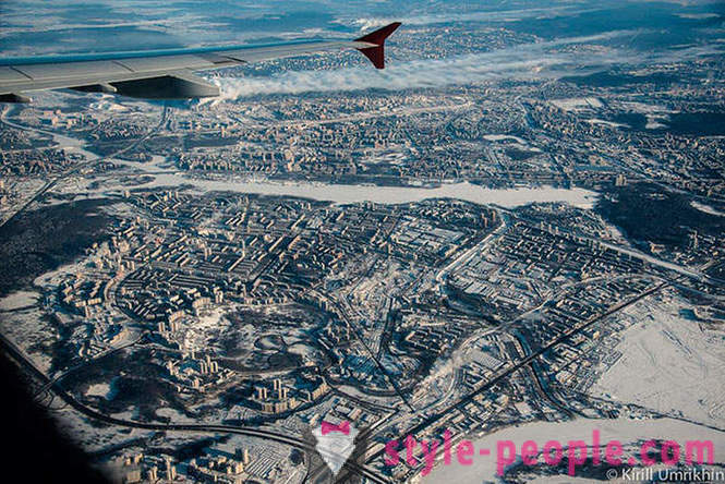 Winter Moscow pohled z ptačí perspektivy