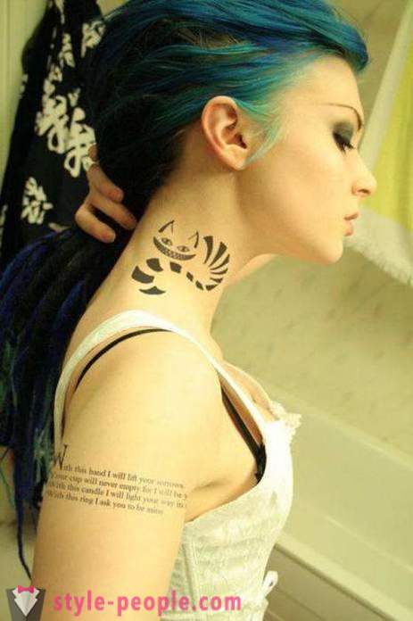 „Cheshire Cat“ - tetování, nabitý pozitivní