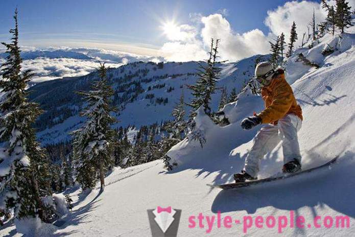 Snowboarding. lyžařského vybavení, jízda na snowboardu. Snowboardingu pro začátečníky